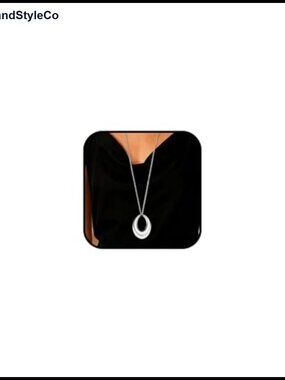 Extra Long Chunky Statement Pendant Necklace Large Oval Circle Drop Jewelry